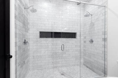 Shower with Natural Stone Accents